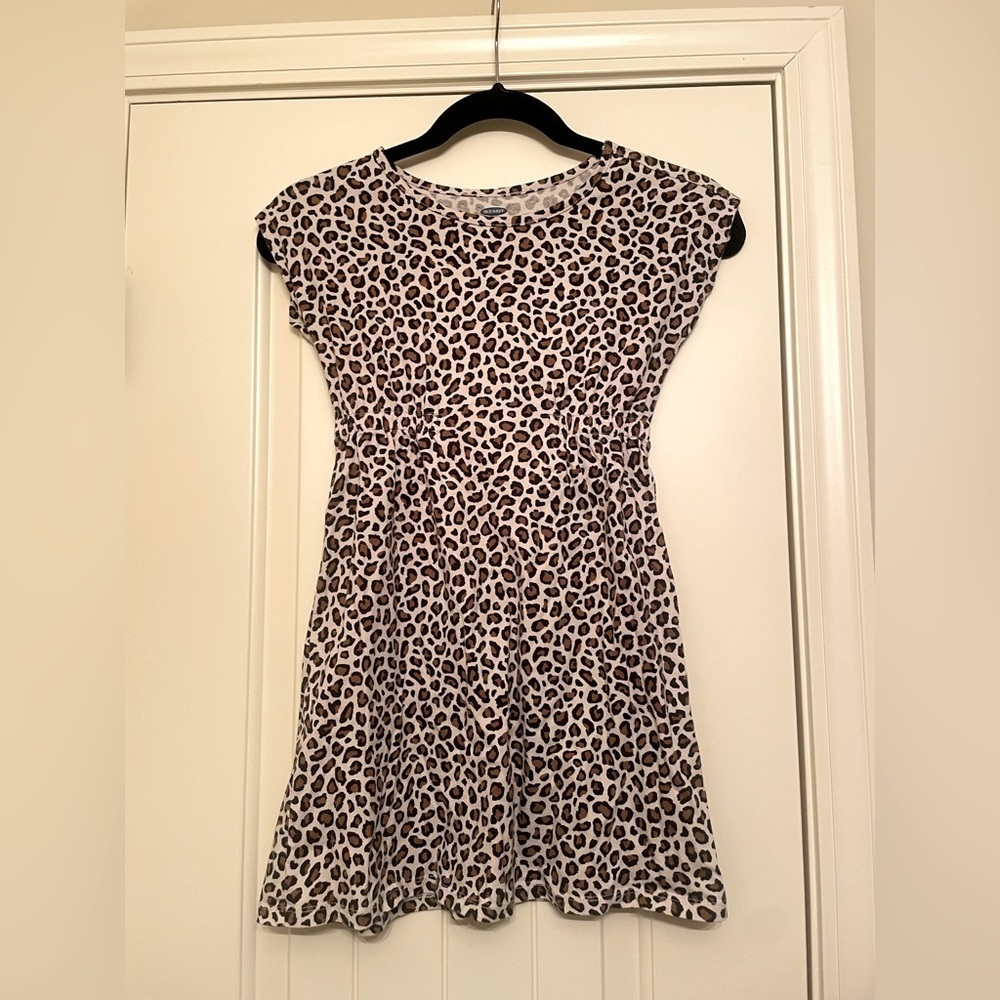 Old Navy Girls Size 7/8 Leopard Print Fall Dress